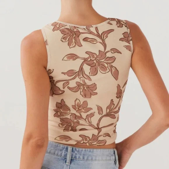 Peppermayo Beyond Cut Out Mesh Top - Hazel Bloom - Picture 2 of 5